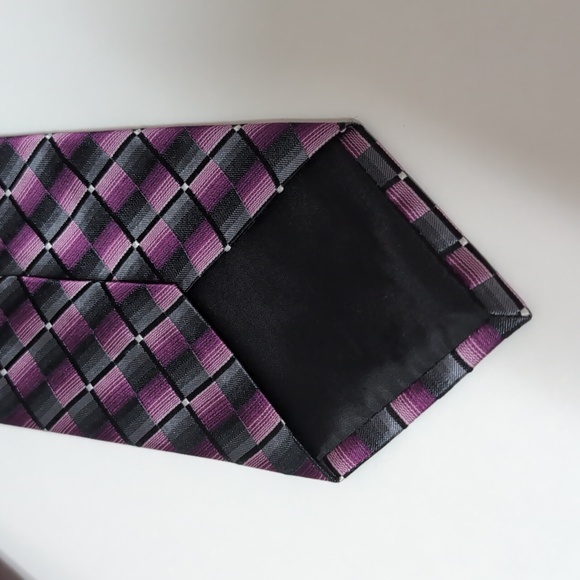 Bundle of 2 Silk Designer Neckties. Purple. Pink. EUC - Picture 10 of 11